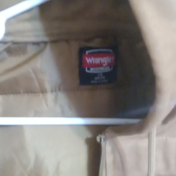 Wrangler Workeear brown denim hooded vest zipper men's large (42-44) - Picture 3 of 7